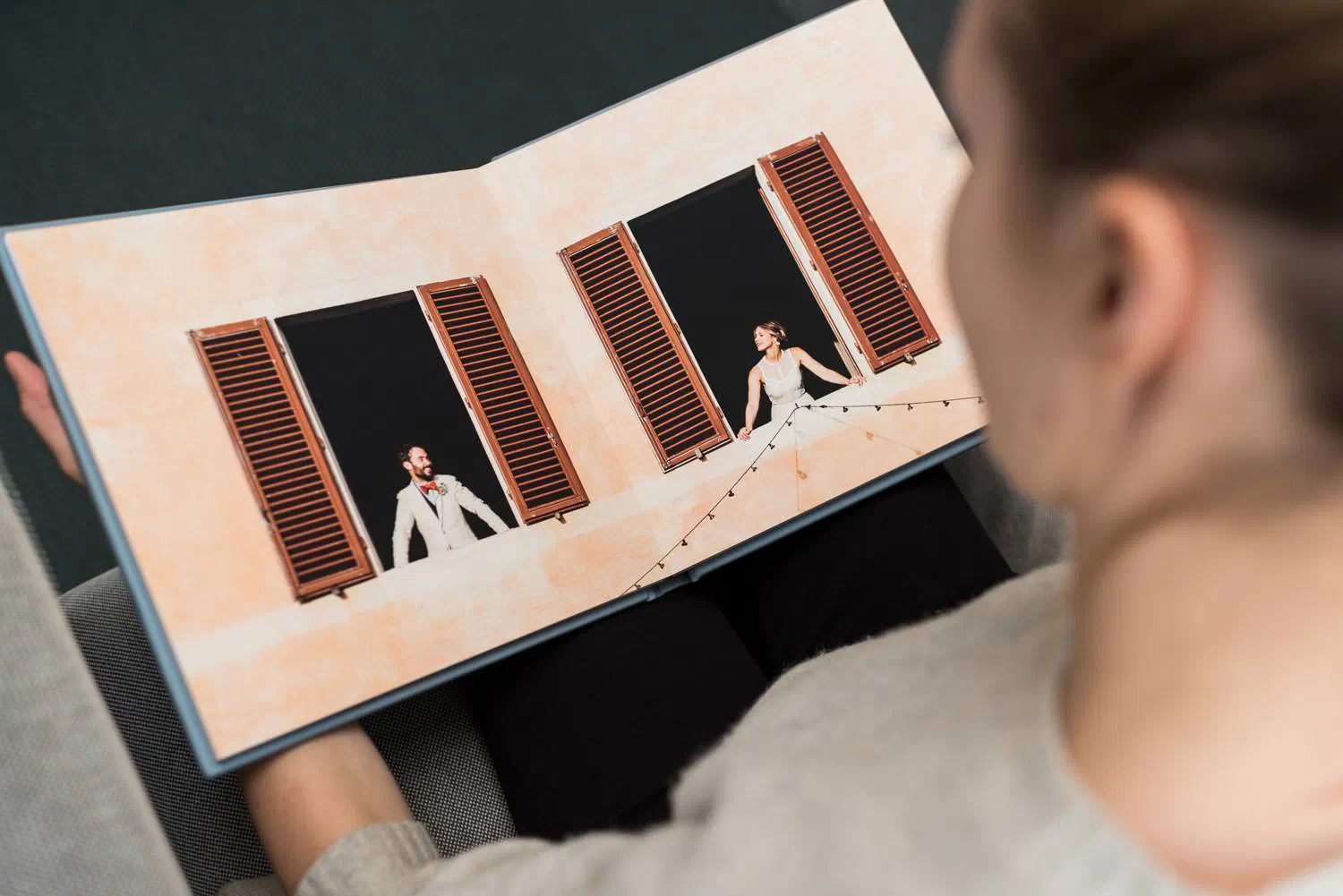 Viewing a wedding album